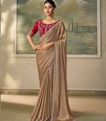 Golden luxurious party wear saree