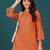 Mandarin Collar Pure Cotton Straight Kurti With Palazzo