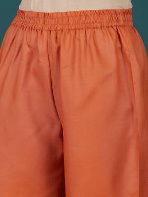 Mandarin Collar Pure Cotton Straight Kurti With Palazzo 6