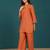 Mandarin Collar Pure Cotton Straight Kurti With Palazzo