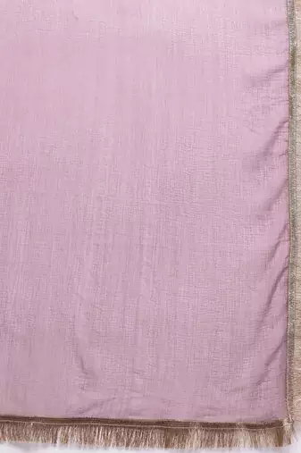 Ethnic Motifs Embroidered Zari Pleated Kurta With Trousers & Dupatta