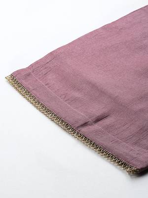 Ethnic Motifs Embroidered Zari Pleated Kurta With Trousers & Dupatta 9