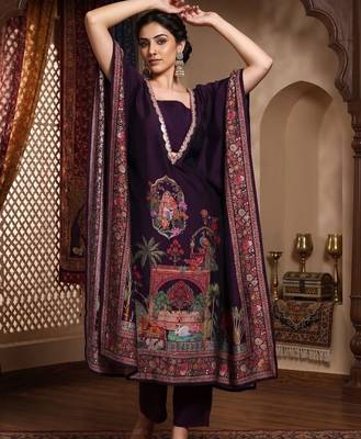 Women Ethnic Motifs Printed Regular Thread Work Kurta with Trousers 1
