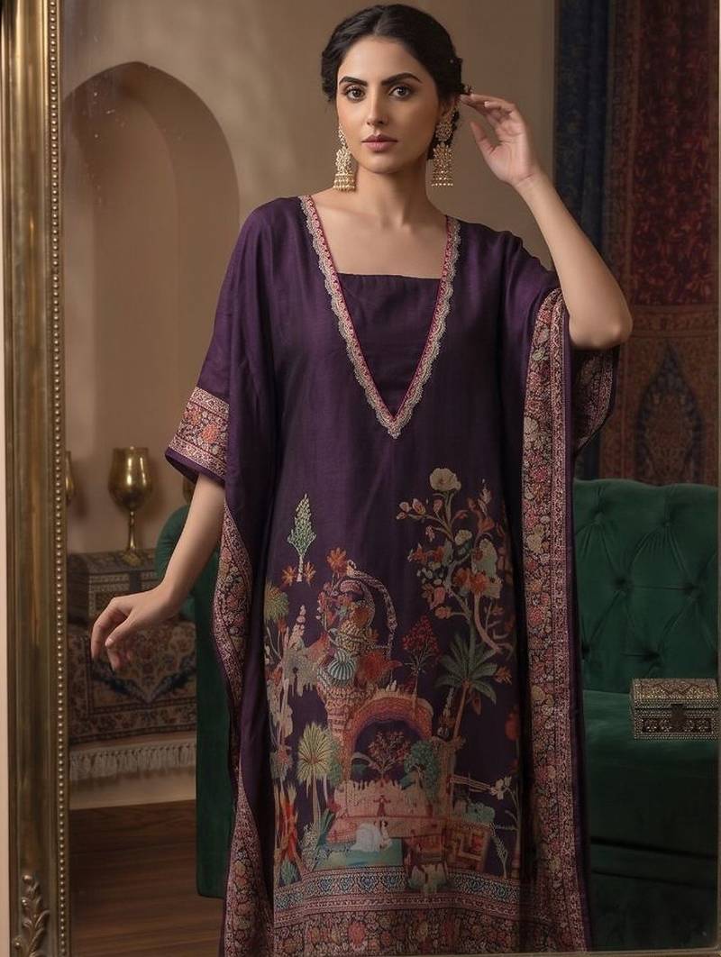Women Ethnic Motifs Printed Regular Thread Work Kurta with Trousers