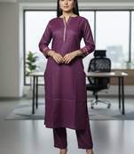 Women Embroidered Regular Thread Work Kurta with Trousers