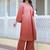 Ombre Dyed V-Neck Straight Kurta With Trousers