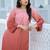 Ombre Dyed V-Neck Straight Kurta With Trousers