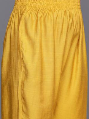 Floral Embroidered Thread Work Pure Silk Kurta with Trousers & Dupatta 4
