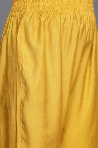 Floral Embroidered Thread Work Pure Silk Kurta with Trousers & Dupatta
