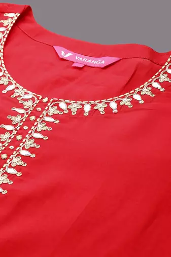 Ethnic Motifs Embroidered Regular Kurta with Trousers & With Dupatta