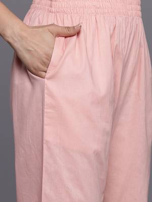 Floral Embroidered Panelled Thread Work Pure Cotton Kurta With Trousers & Dupatta 3