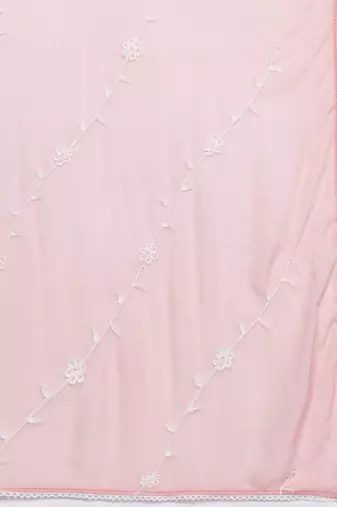 Floral Embroidered Panelled Thread Work Pure Cotton Kurta With Trousers & Dupatta