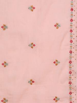 Floral Embroidered Sequinned Pure Cotton Kurta with Trousers & Dupatta 5