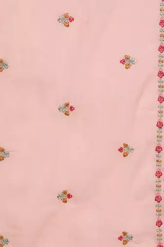 Floral Embroidered Sequinned Pure Cotton Kurta with Trousers & Dupatta