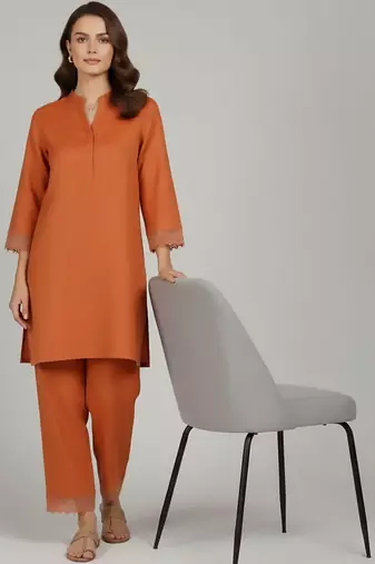 Women Regular Thread Work Pure Cotton Kurta with Palazzos