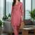 Women Embroidered Regular Thread Work Kurta with Trousers
