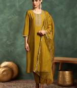 Women Ethnic Motifs Printed Kurta with Trouser & Dupatta