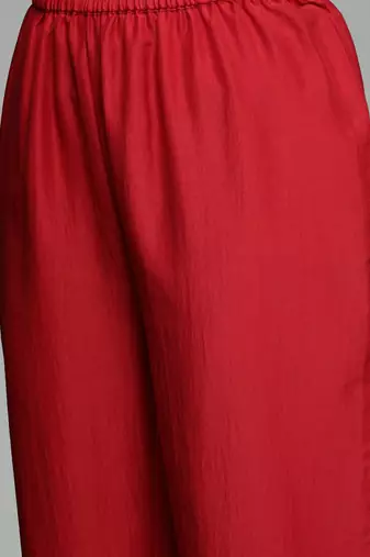 Floral Yoke Design Sequinned Kurta With Trousers & Dupatta
