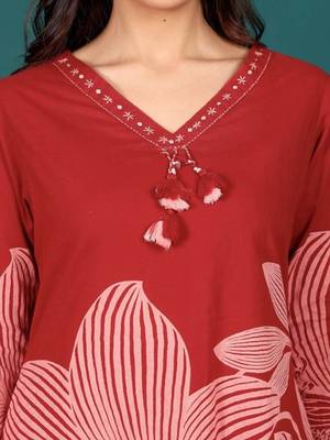 Women Ethnic Motifs Printed Regular Thread Work Kurta with Trousers & With Dupatta 3