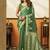 Green soft cotton jacquard woven with jhallar saree collection
