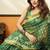 Green soft cotton jacquard woven with jhallar saree collection