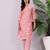 Floral Printed Round Neck Pure Cotton Straight Kurta With Trouser & Dupatta