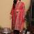 Rust Paisley Printed Mandarin Collar Straight Kurta With Trousers & Dupatta