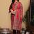 Rust Paisley Printed Mandarin Collar Straight Kurta With Trousers & Dupatta