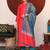 Red Bandhani Printed Mandarin Colar Kurta With Trousers & Dupatta