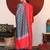 Red Bandhani Printed Mandarin Colar Kurta With Trousers & Dupatta