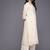 Off White Striped Regular Thread Work Kurta With Trouser With Dupatta