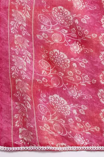 Floral Printed Regular Pure Cotton Kurta with Trousers & Dupatta