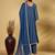 Women Panelled Thread Work Anarkali Republic Day Kurta with Palazzos & Fringed Dupatta