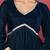 Navy Blue Flared Sleeves Lace Velvet Empire Kurta with Trousers & Dupatta