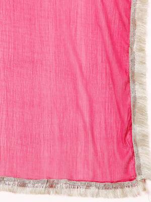 Navy Blue Flared Sleeves Lace Velvet Empire Kurta with Trousers & Dupatta 5