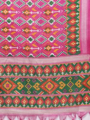 Geometric Woven Design Thread Work Straight Kurta With Trousers & Dupatta 4