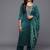 Ethnic Motifs Zari Embroidered Yoke Kurta & Trousers With Dupatta