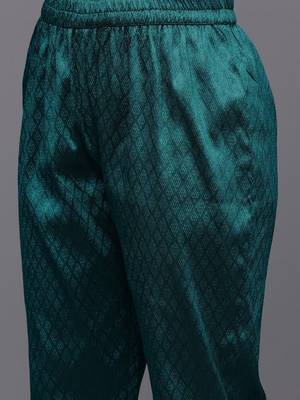 Ethnic Motifs Zari Embroidered Yoke Kurta & Trousers With Dupatta 3