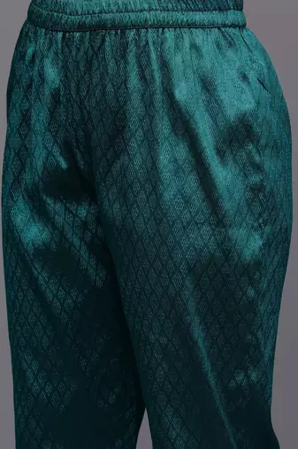 Ethnic Motifs Zari Embroidered Yoke Kurta & Trousers With Dupatta