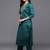 Ethnic Motifs Zari Embroidered Yoke Kurta & Trousers With Dupatta