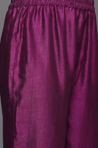 Thread & Zari Embroidered A-Line Kurta & Trousers With Dupatta