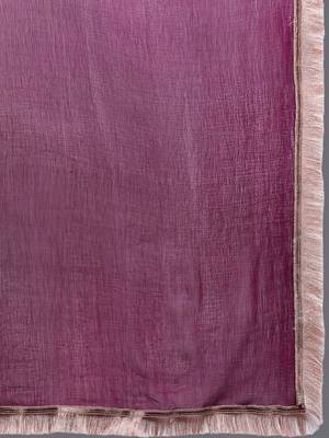 Thread & Zari Embroidered A-Line Kurta & Trousers With Dupatta 4