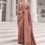 Rose pink koper silk zari weaving designer saree