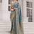 Gray koper silk zari weaving designer saree