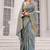 Gray koper silk zari weaving designer saree