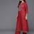 Embroidered Mandarin Collar Straight Kurta & Trousers With Dupatta