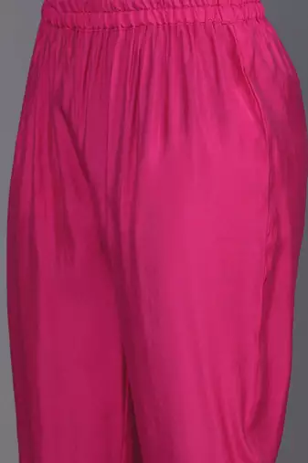 Floral Embroidered V-Neck Flared Sleeves Straight Kurta With Trousers & Dupatta