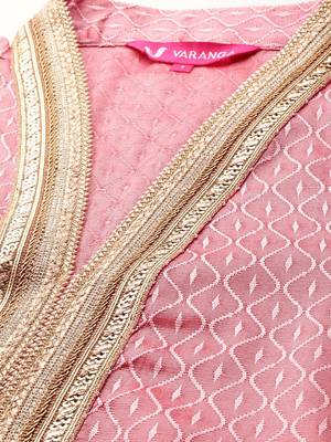 Women Woven Design Gotta Patti Kurta with Trousers & With Dupatta 3