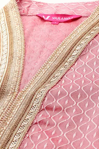 Women Woven Design Gotta Patti Kurta with Trousers & With Dupatta