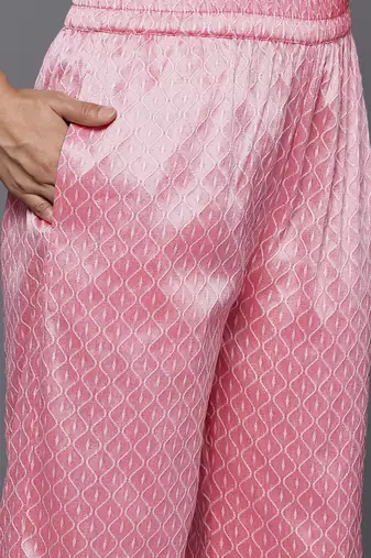 Women Woven Design Gotta Patti Kurta with Trousers & With Dupatta